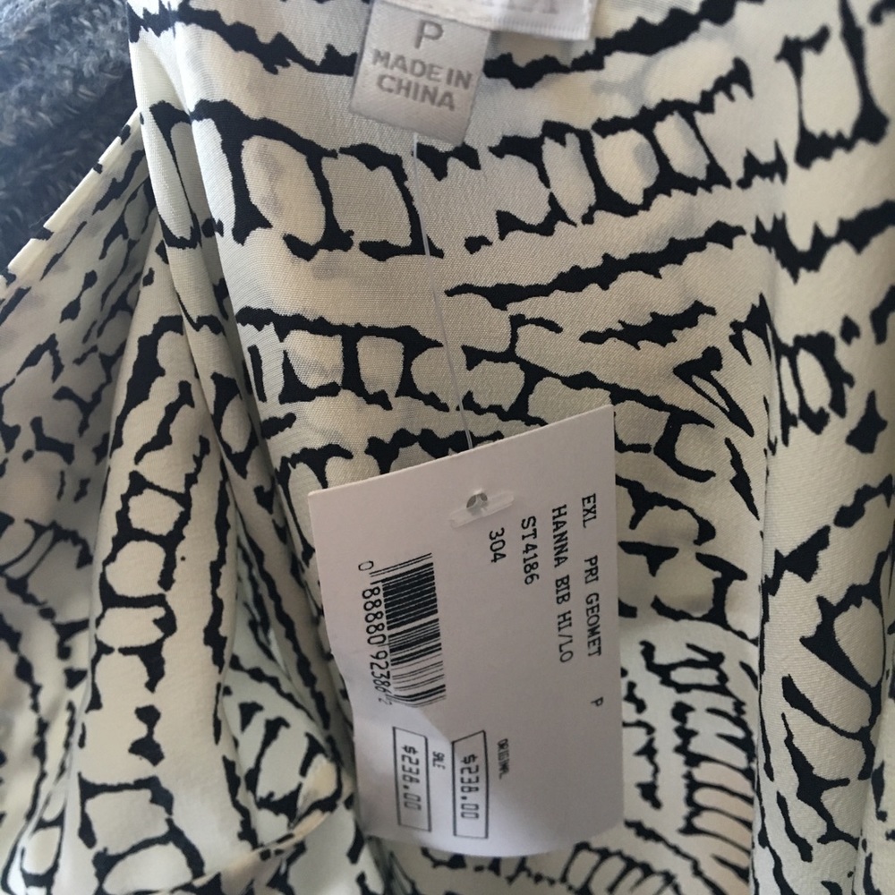 Black/white high-low silk cocktail dress